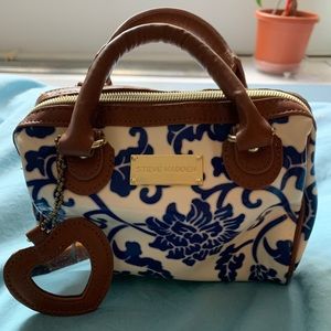 New Steve Madden Mini White Blue Floral Handbag